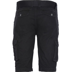 BERMUDA ARMY MULTIPOCKET CON CINTURA SCHOTT BLACK