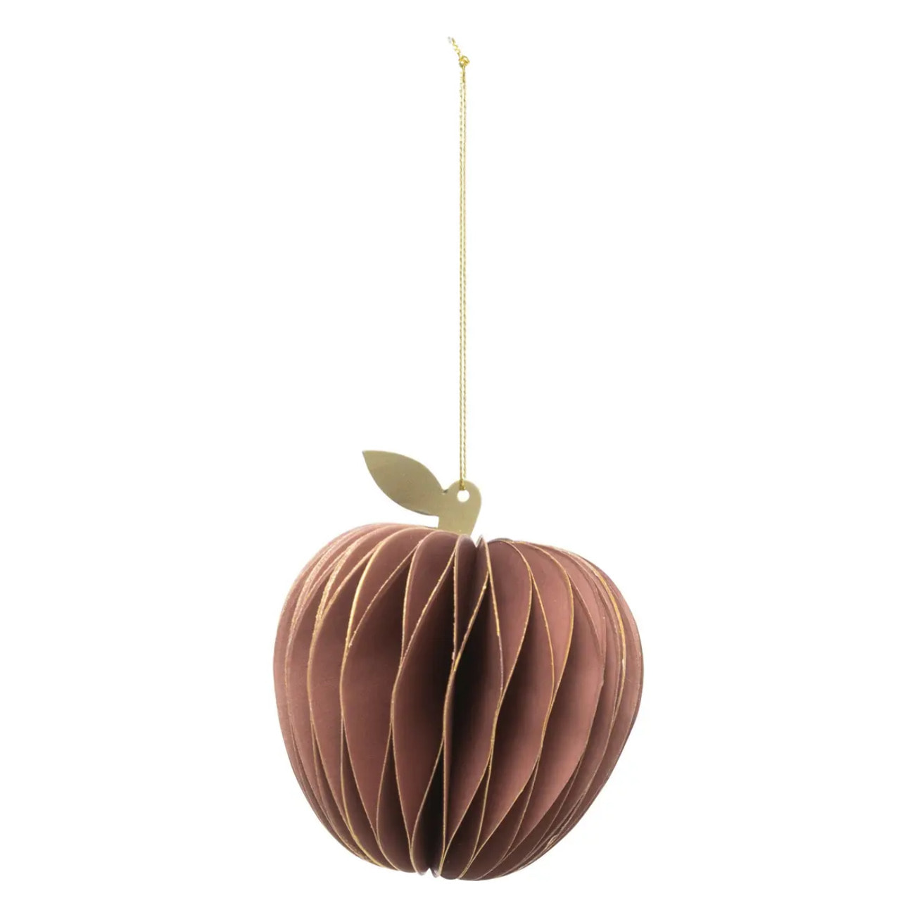 Décoration de sapin pomme marron or 10cm