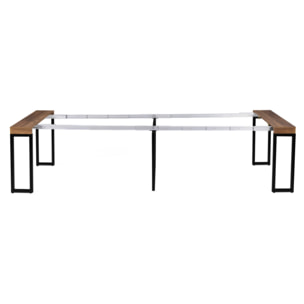 Consoles-tables à manger extensibles Anita - Bois aspect vieilli et noir