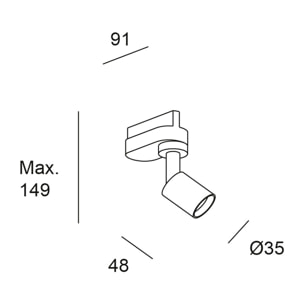 Forlight Proyector Ip20 Key Model Tub Gu10 75W Blanco