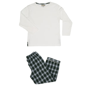 PACK Pigiama leggero mamma e bimba DONNA BAMBINA scozzese verde