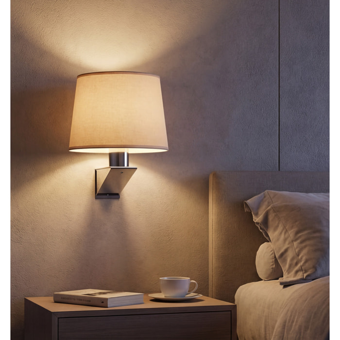 LEDS C4 APLIQUE GLOSS E27 60 NÍQUEL SATINADO CROMO. PANTALLA NO INCLUIDA.