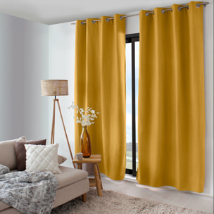 Rideau thermique doublé - Jaune moutarde