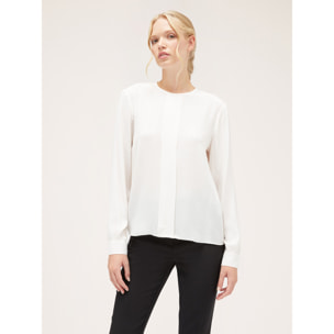 Motivi - Blusa fluida con pliegue - Blanco