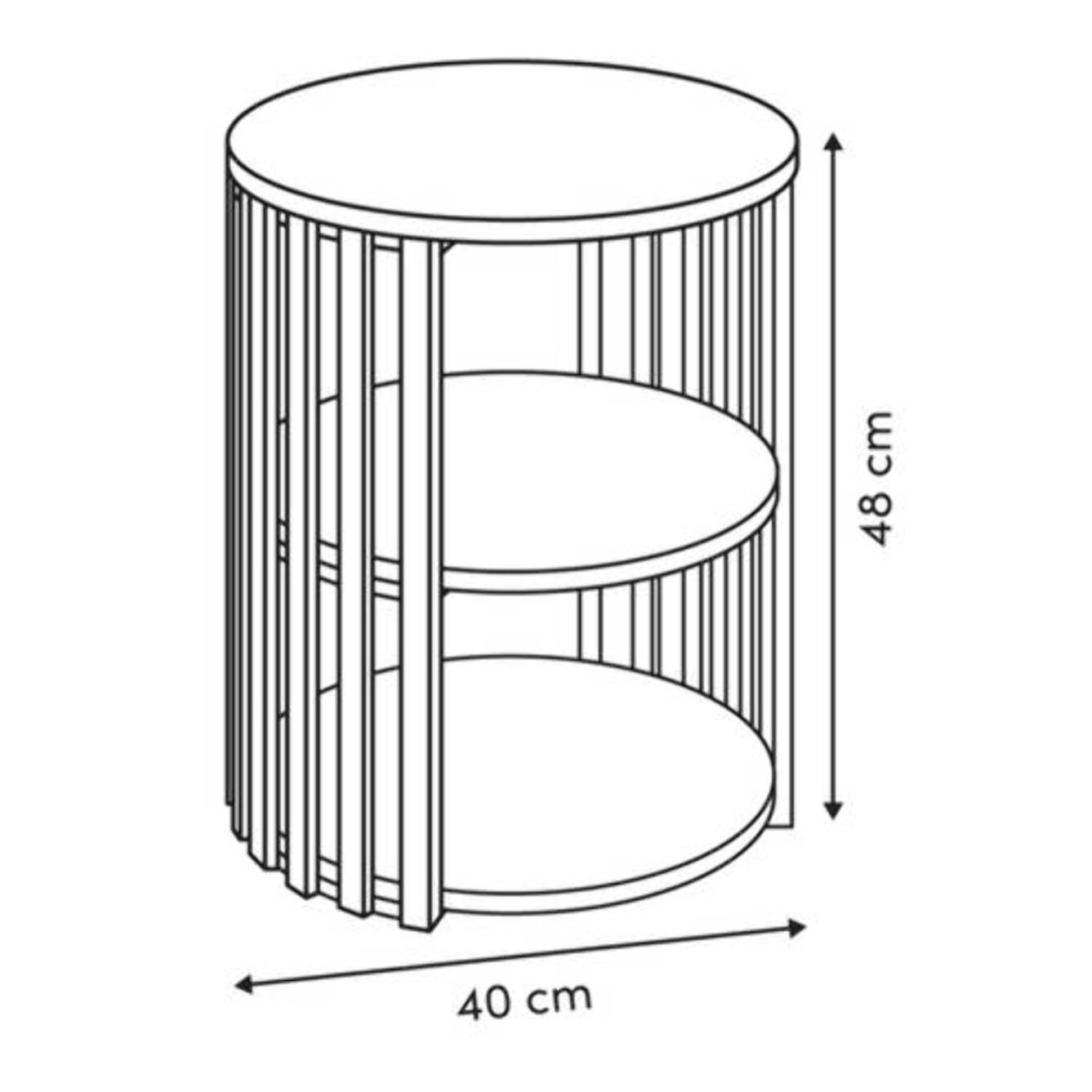 Table d'appoint ronde Slat 40x40x48cm