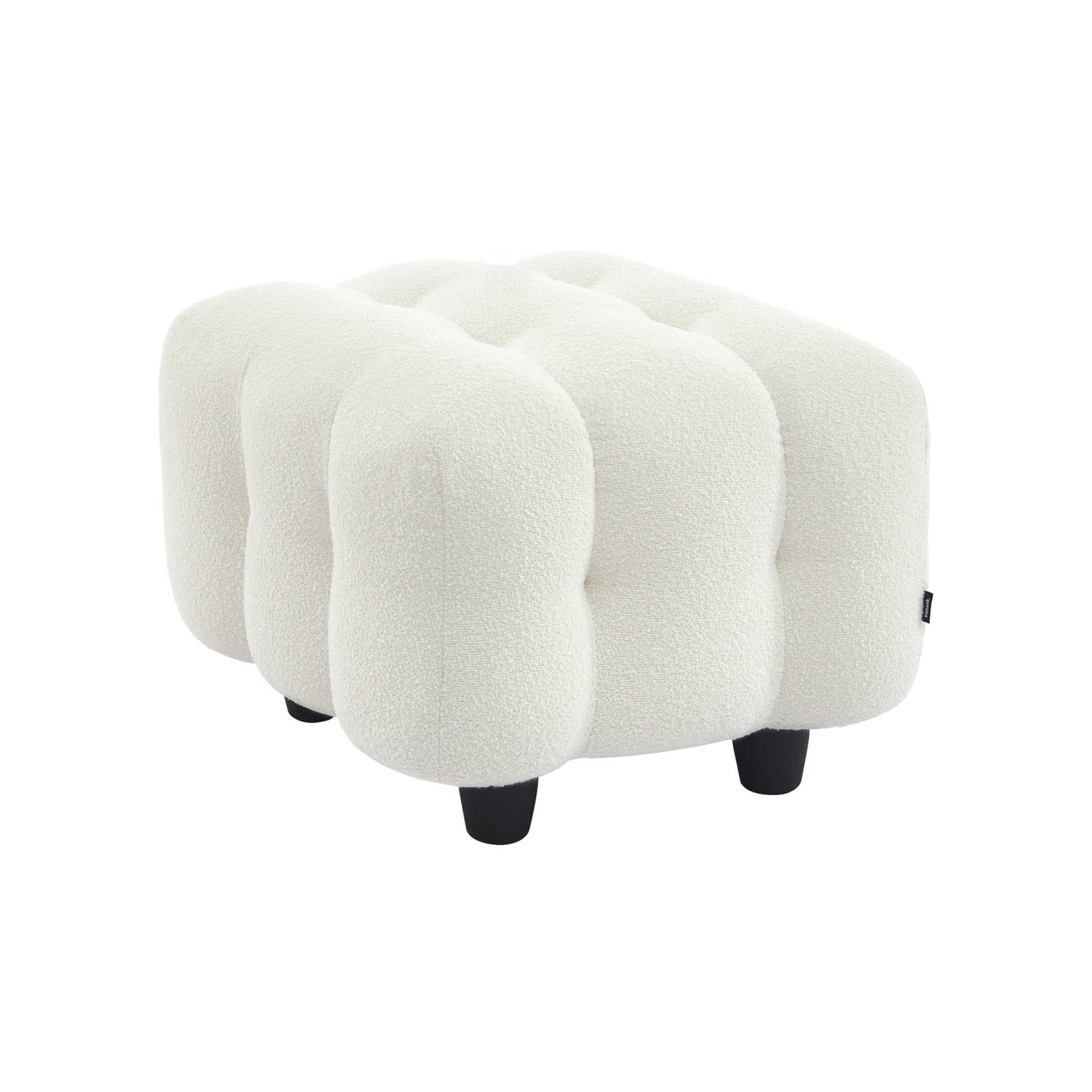 Pouf, repose-pieds pour canapé 2 places Leon bouclette texturée LEON