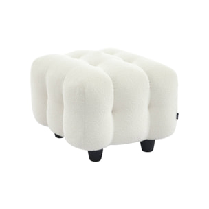 Pouf, repose-pieds pour canapé 2 places Leon bouclette texturée LEON