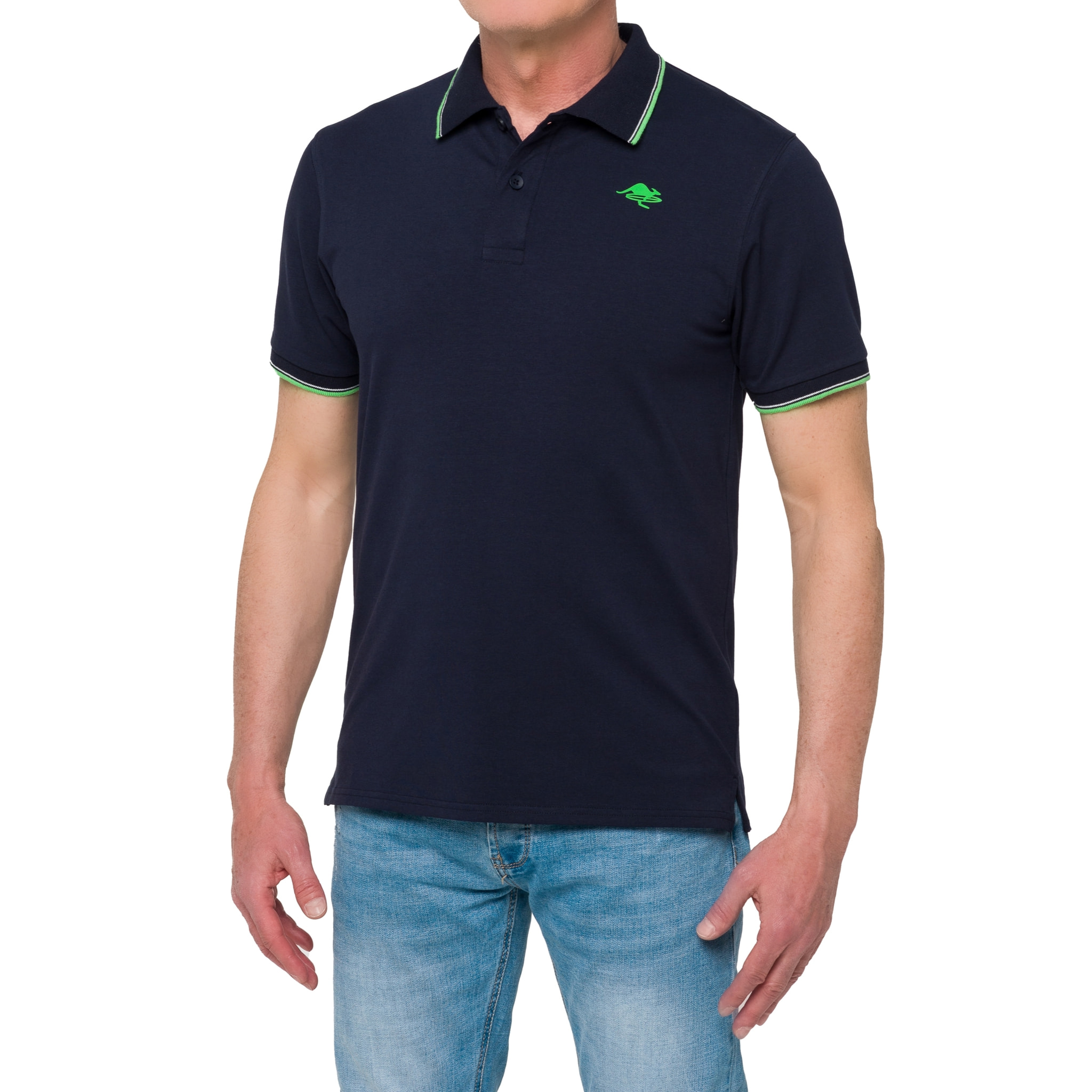 Polo con righine Hot Buttered Amak blu navy.