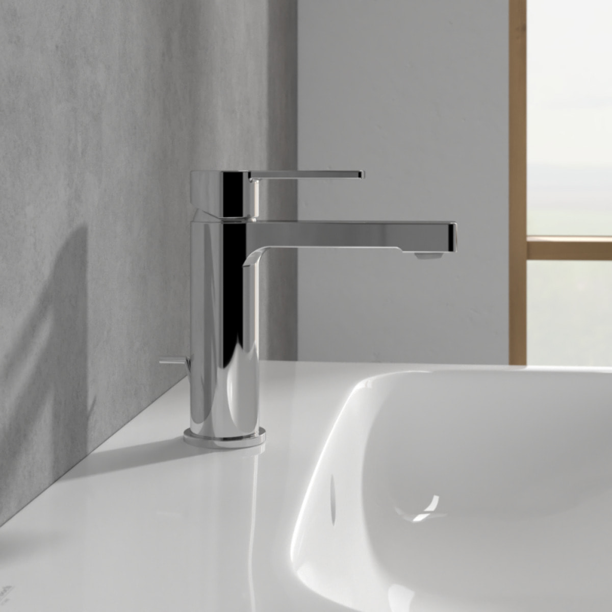 Mitigeur lavabo Architectura avec tirette chrome