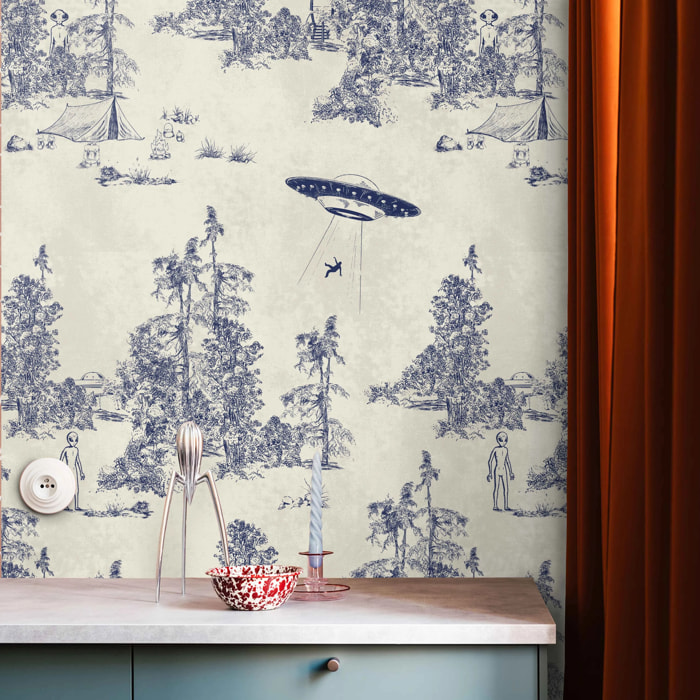 Carta da Parati Toile de Jouy Ufo