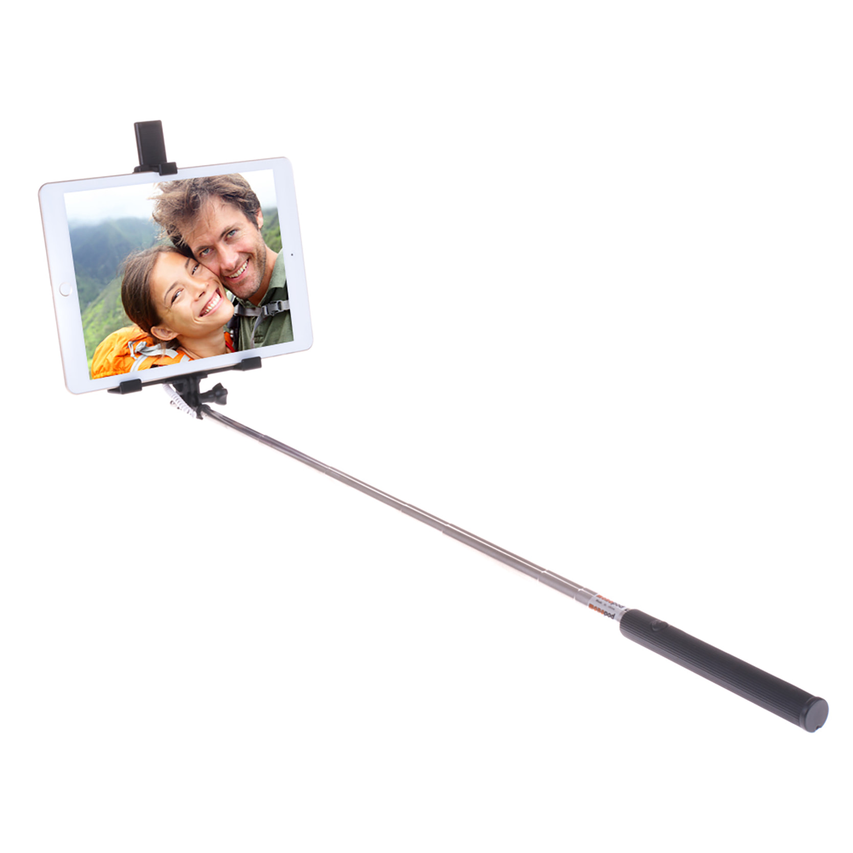 DAM Asta selfie con cavo per tablet 2x1x24 Cm. Colore nero