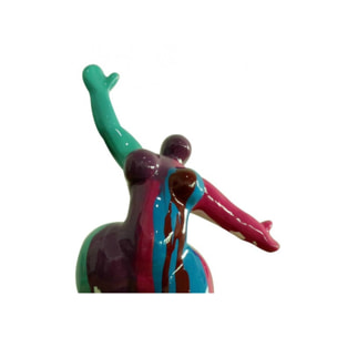 Statue femme ronde en résine multicolore H33cm - BALERINA 10