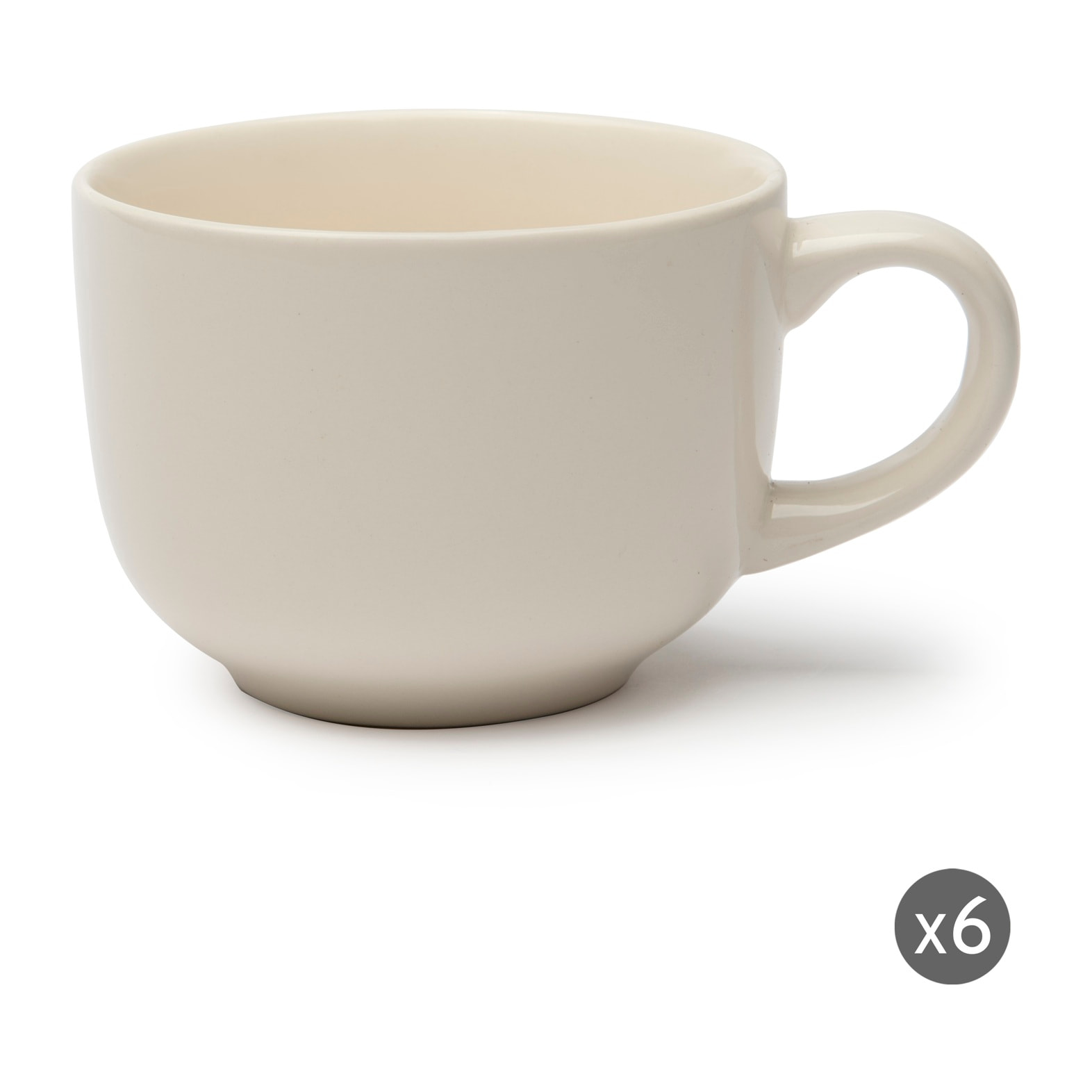 Set 6 Tazze Jumbo Excelsa – Fashion White, Ceramica Bianca