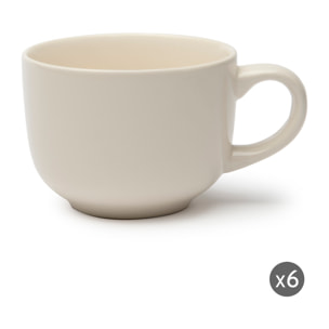 Set 6 Tazze Jumbo Excelsa – Fashion White, Ceramica Bianca