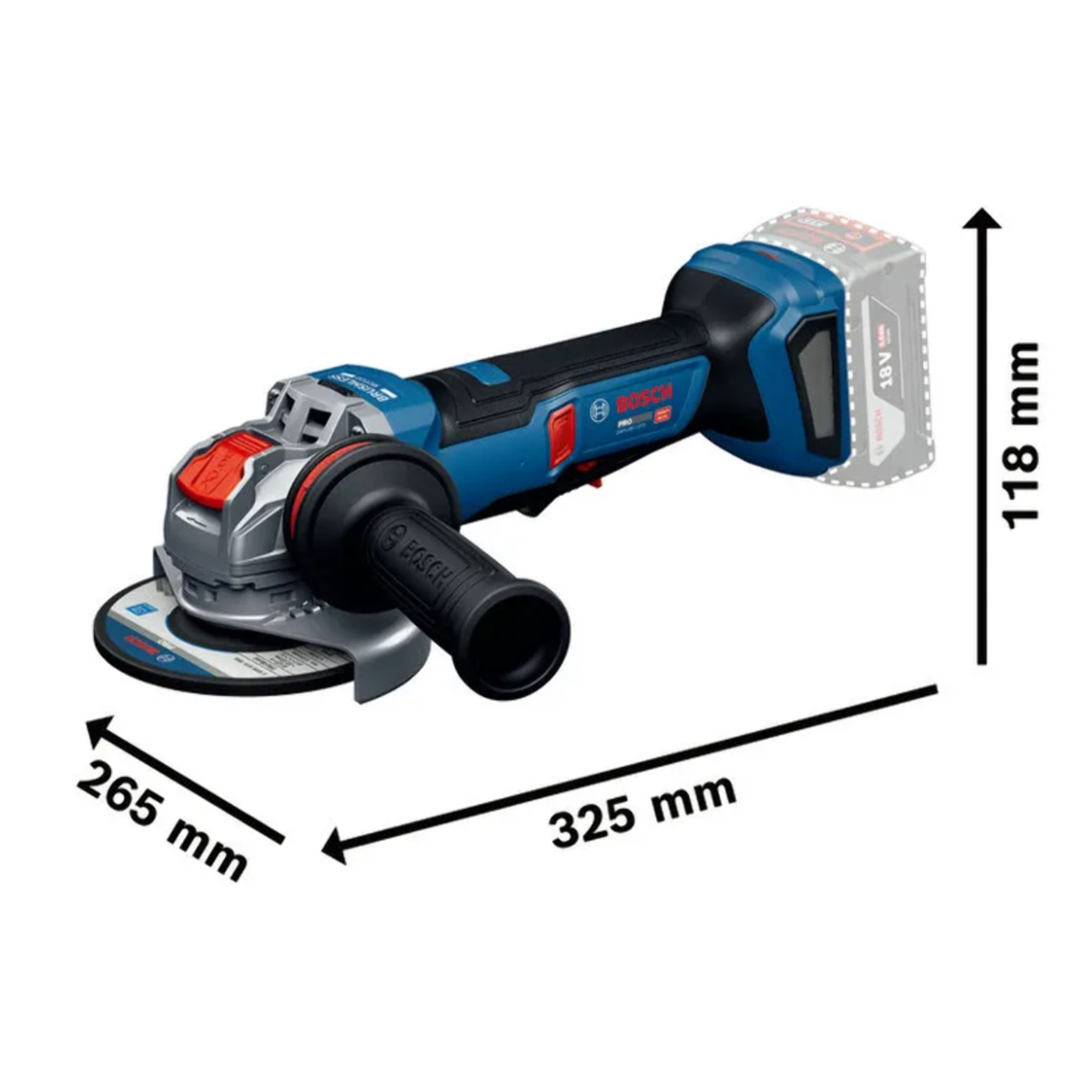 Meuleuse angulaire PRO GWX18V-11PS avec X-LOCK - L-Boxx - Solo - BOSCH - 06019N4400