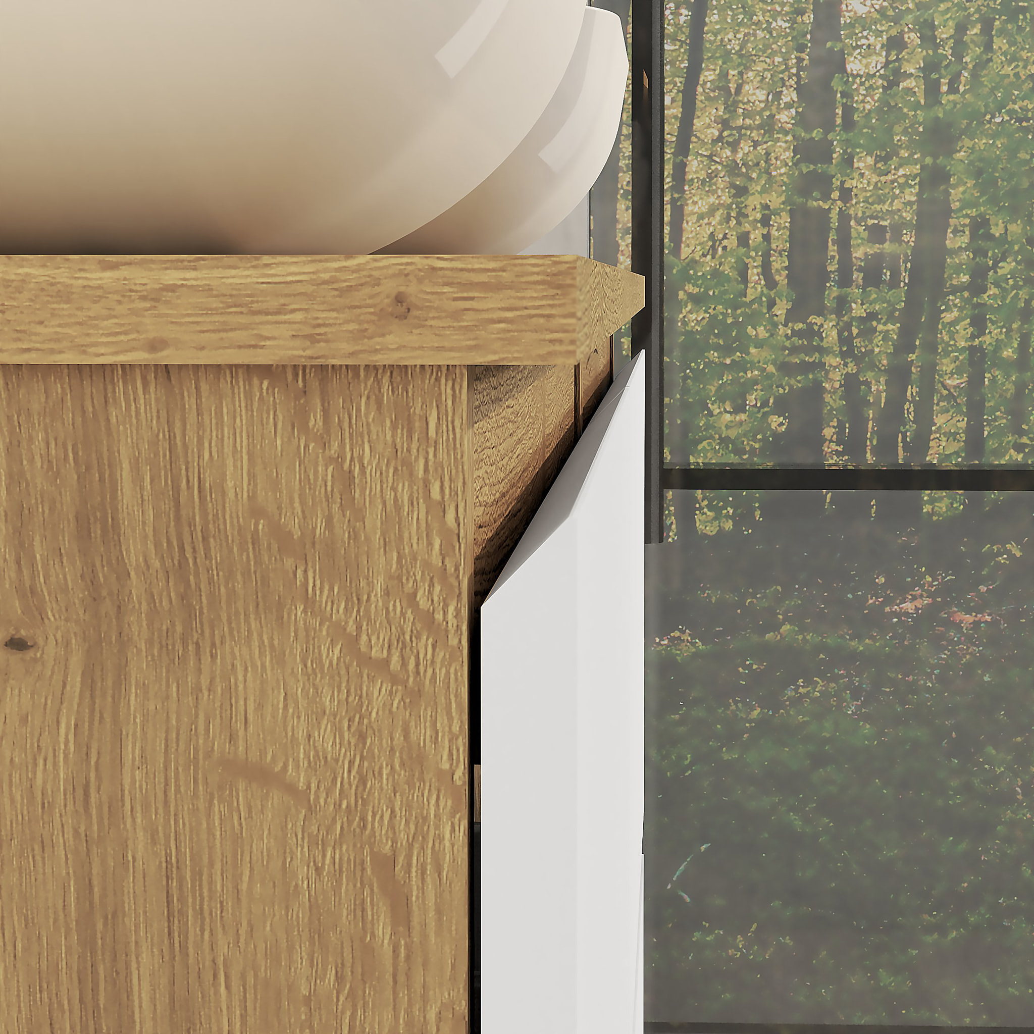 ENSEMBLE SALLE DE BAIN NIA | MEUBLE SUSPENDU | 140 CM BLANC | 4 TIROIRS | LAVABO SUR PLAN | N'INCLUT PAS MIROIR | MEUBLE MONTÉ | ALDAY