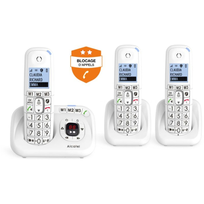 Téléphone sans fil ALCATEL XL785 Voice Trio Blanc
