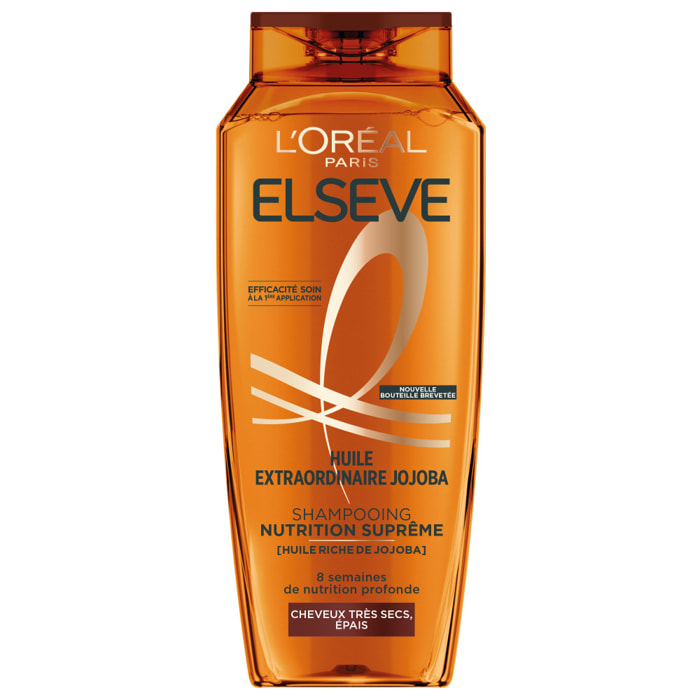 Lot de 12 - L'Oréal Paris Elseve Huile Extraordinaire Jojoba Shampoing Nutrition Suprême 250ml