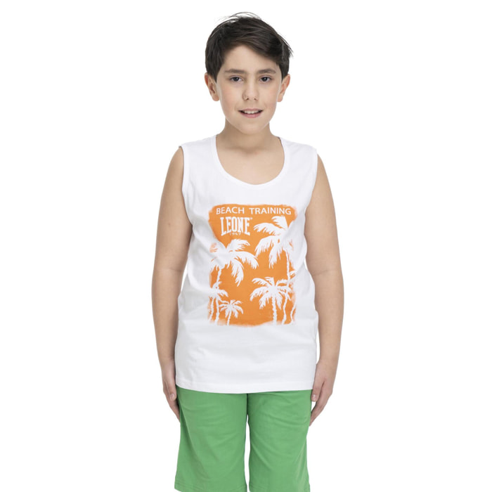 Traje de playa infantil sin mangas.