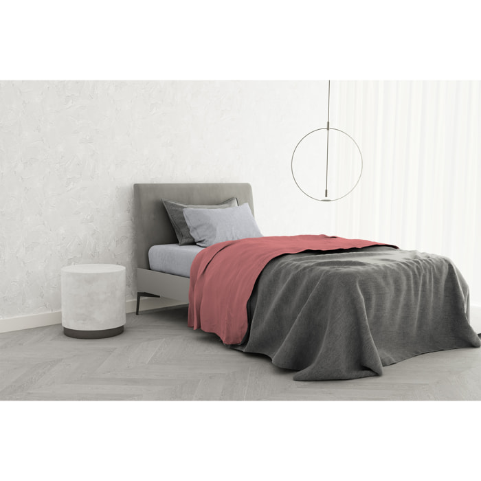 COMPLETO LETTO TRENDY CHIC MADE IN ITALY COTONE- CORALLO PIAZZA E MEZZA