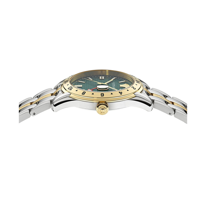 Versace Reloj Analógico De Cuarzo Greca Time Gmt