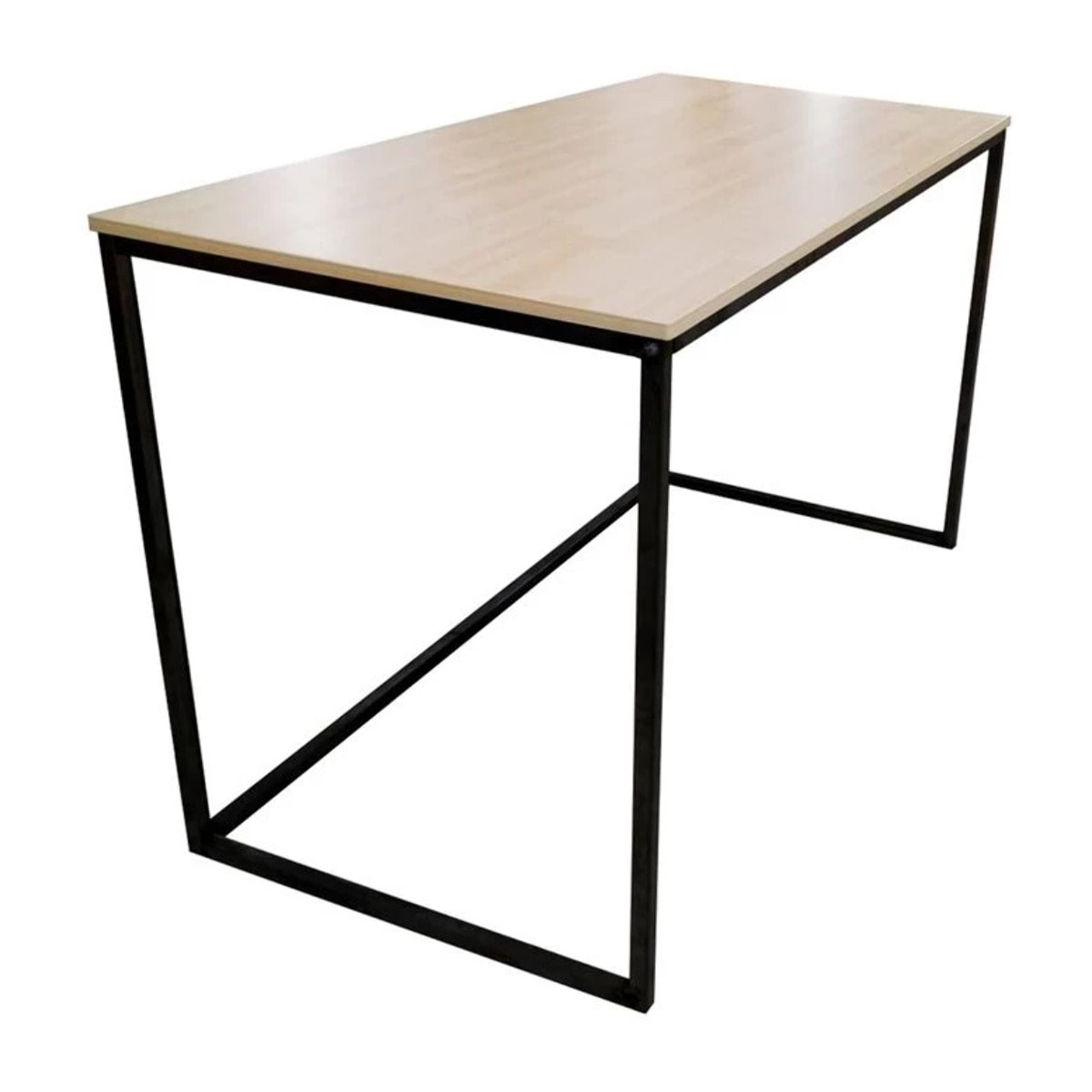 Mesa de escritorio con estructura metálica en negro y roble salvaje 120x60 cm Mia Roble salvaje - Negro