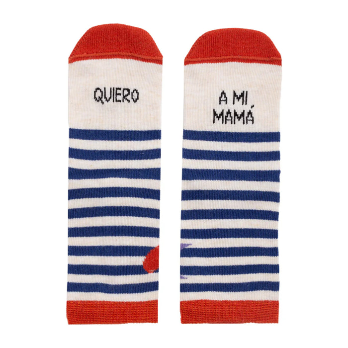 Mini calcetines "Quiero a mi mamá" (marinero) talla 27-30