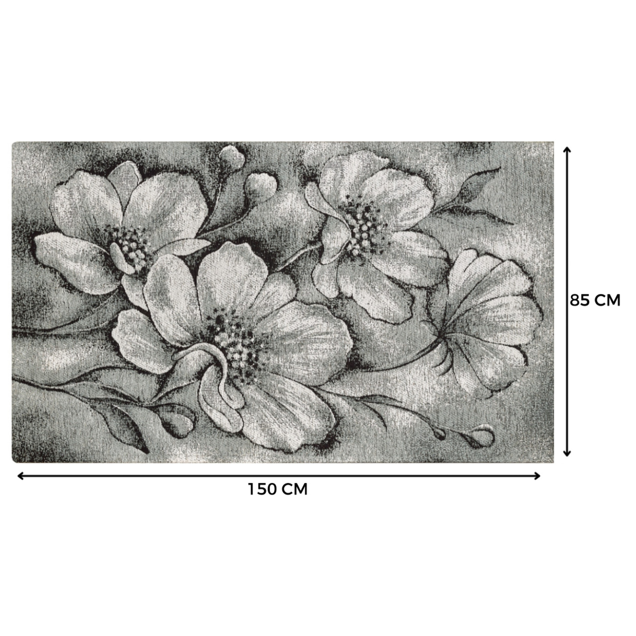 Tappeto Jacquard Ideale Salotto Camera Ingresso Made In Italy Antiscivolo, Lavabile, Morbido Disegno Asturia Grigio By Suardi