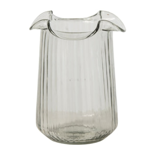 J-Line Vase Ondulé Cylindre Verre Transparent Small