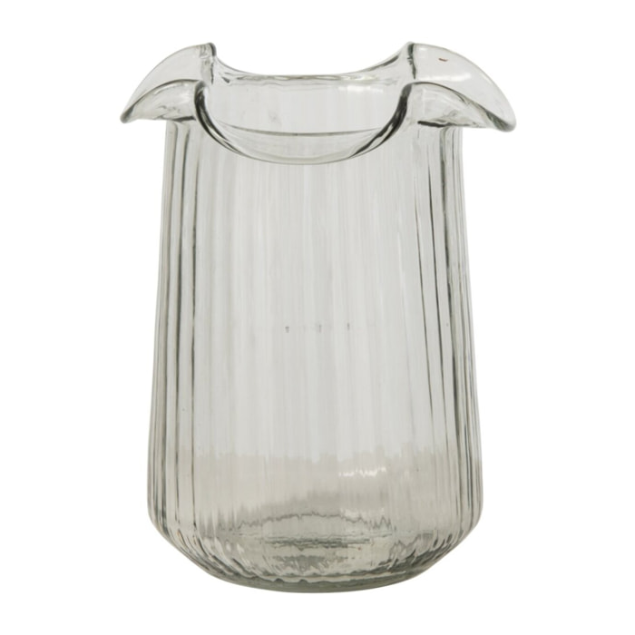 J-Line Vase Ondulé Cylindre Verre Transparent Small