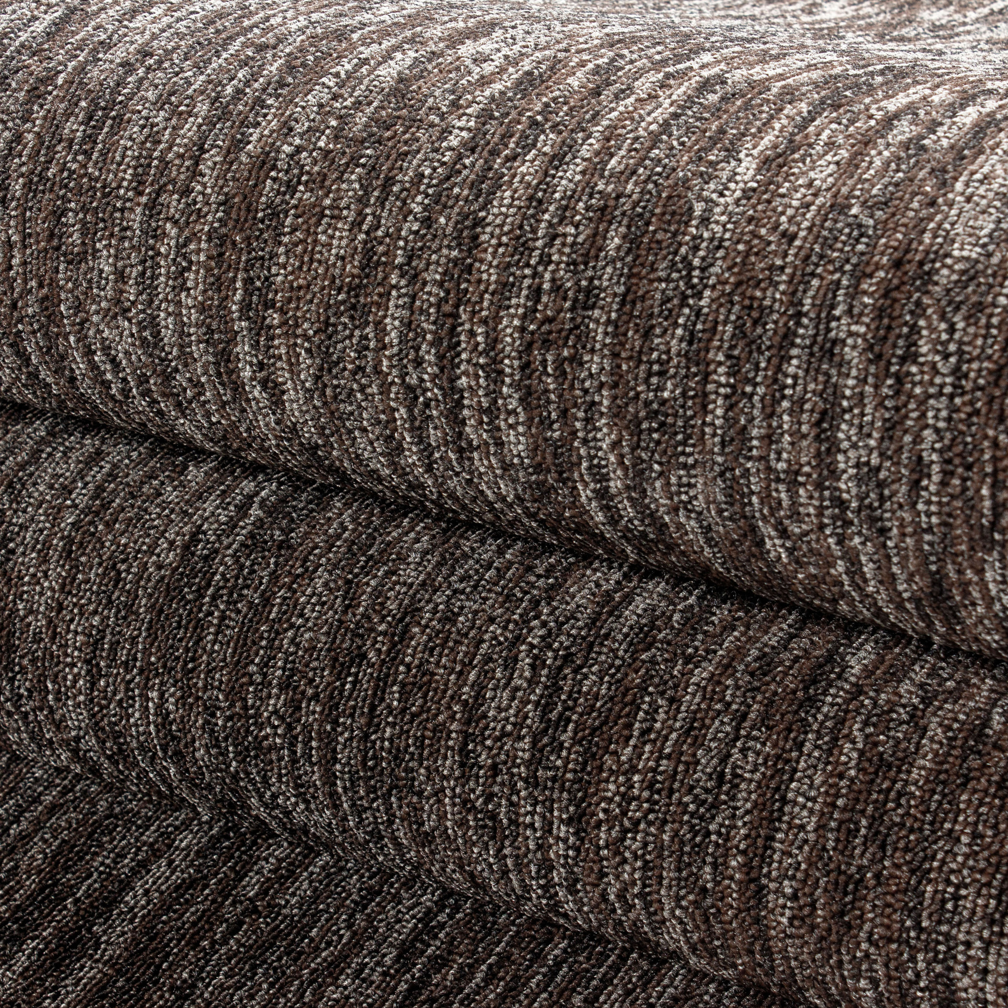 NADOR - Tapis rond de salon moderne Marron