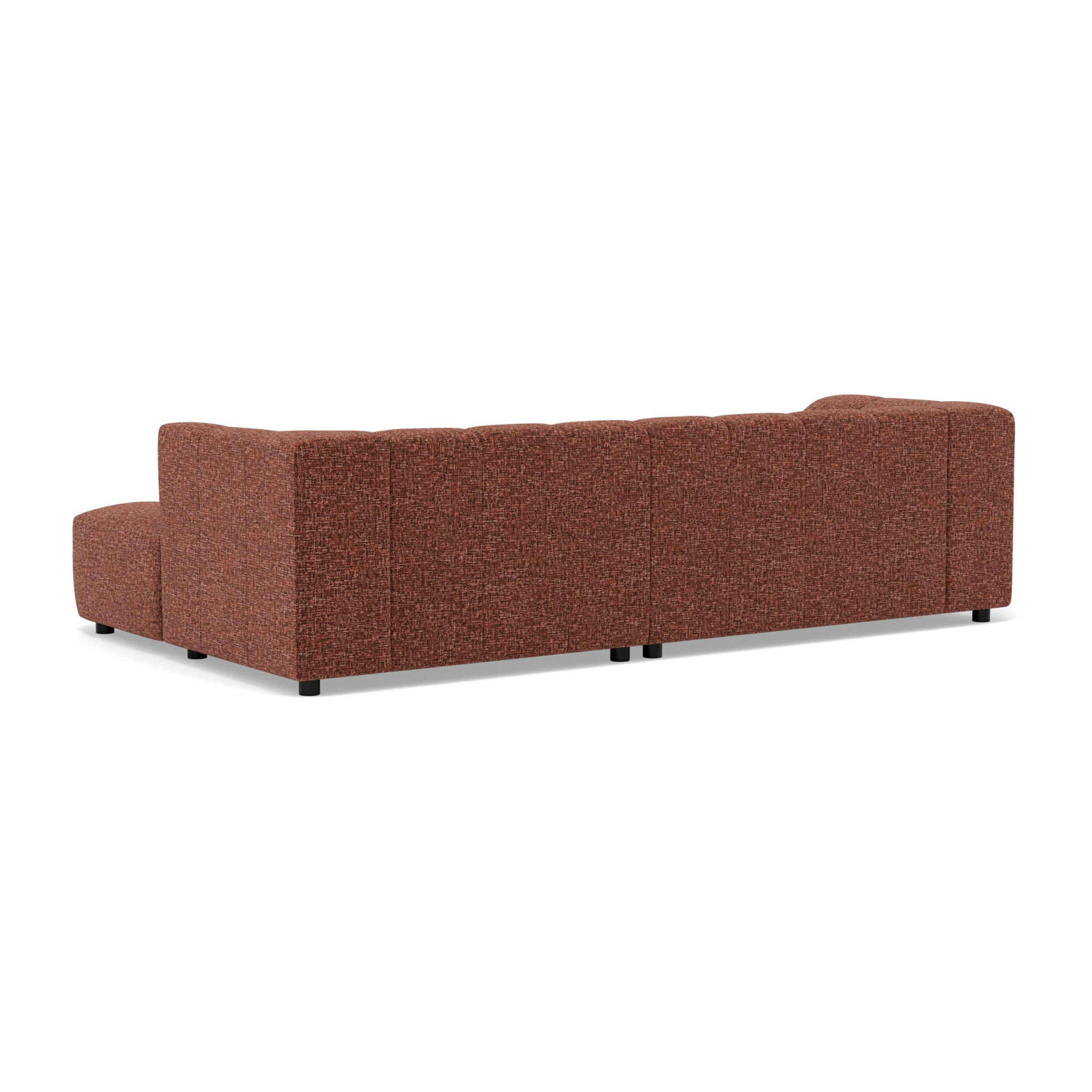 Curtis - canapé d'angle droit 4 places avec accoudoir en tissu texturé - Terracotta