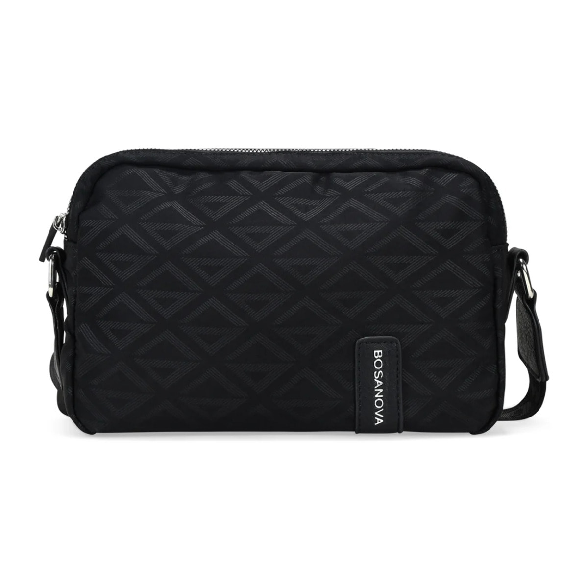 Bolso bandolera negro con doble cremallera