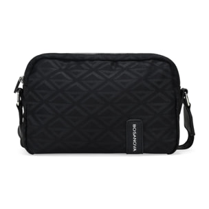 Bolso bandolera negro con doble cremallera