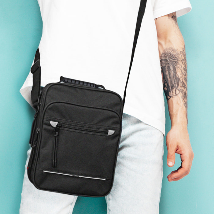 Bandolera Hombre Textil Jaslen Norwich Negro