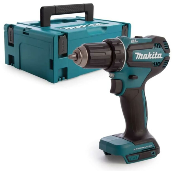 Perceuse visseuse à percussion 18 V Li-Ion Ø 13 mm - MAKITA - Sans batterie, ni chargeur - MAKPAC - DHP485ZJ