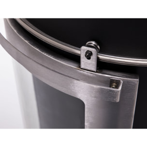 Poêle à éthanol 3kW en acier noir avec porte coulissante en verre trempé