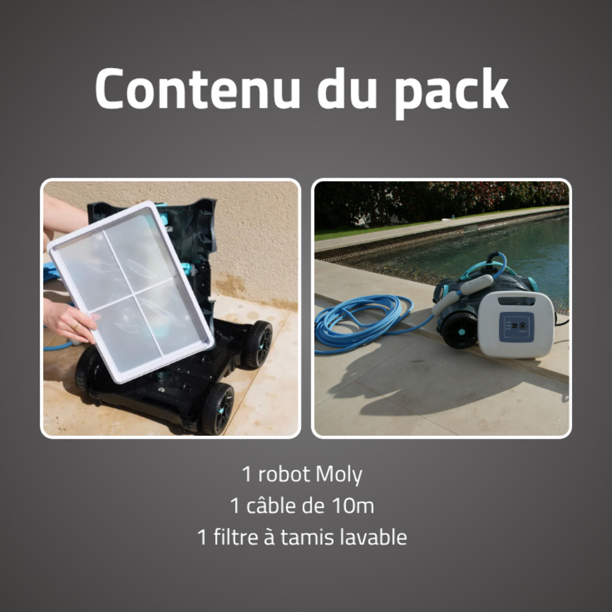 Bestway Robot piscine Moly nettoyage fond plat et pentes 28 m² max
