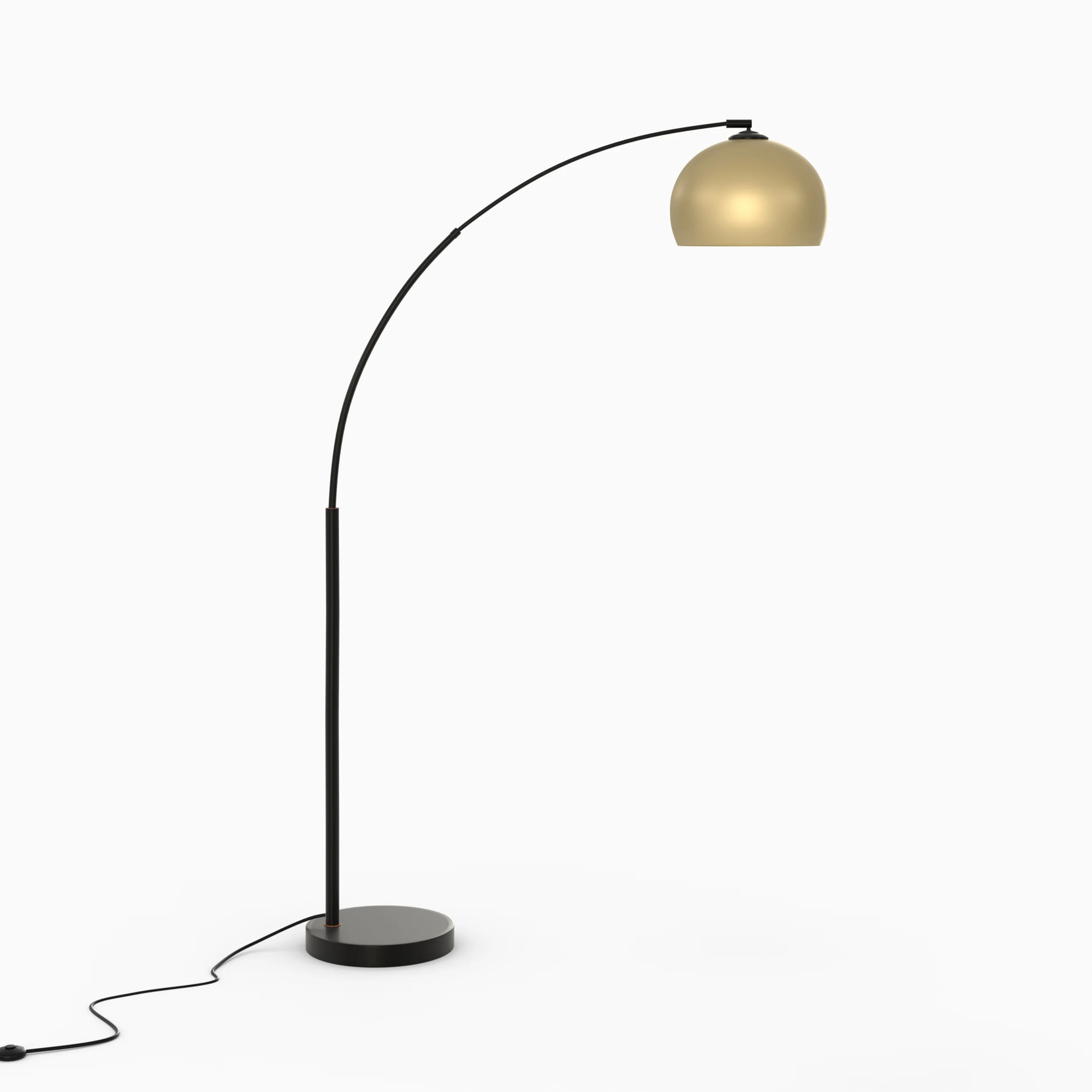 Lampadaire en métal couleur noir et laiton - Dinard