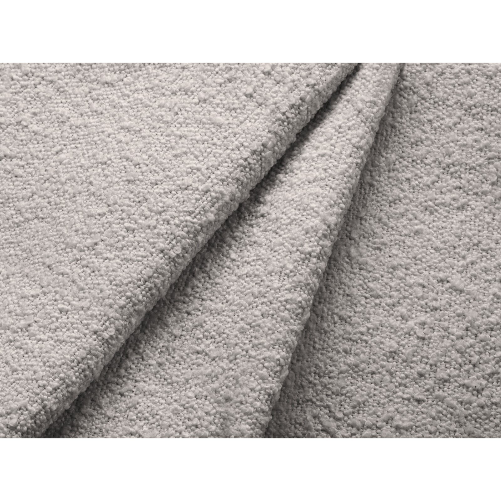 Lit coffre avec tête de lit "Valerie" 140x200cm en bouclé gris clair