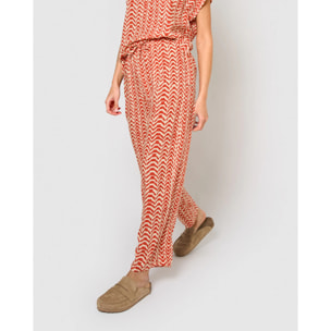 Pantalón viscosa oveta teja