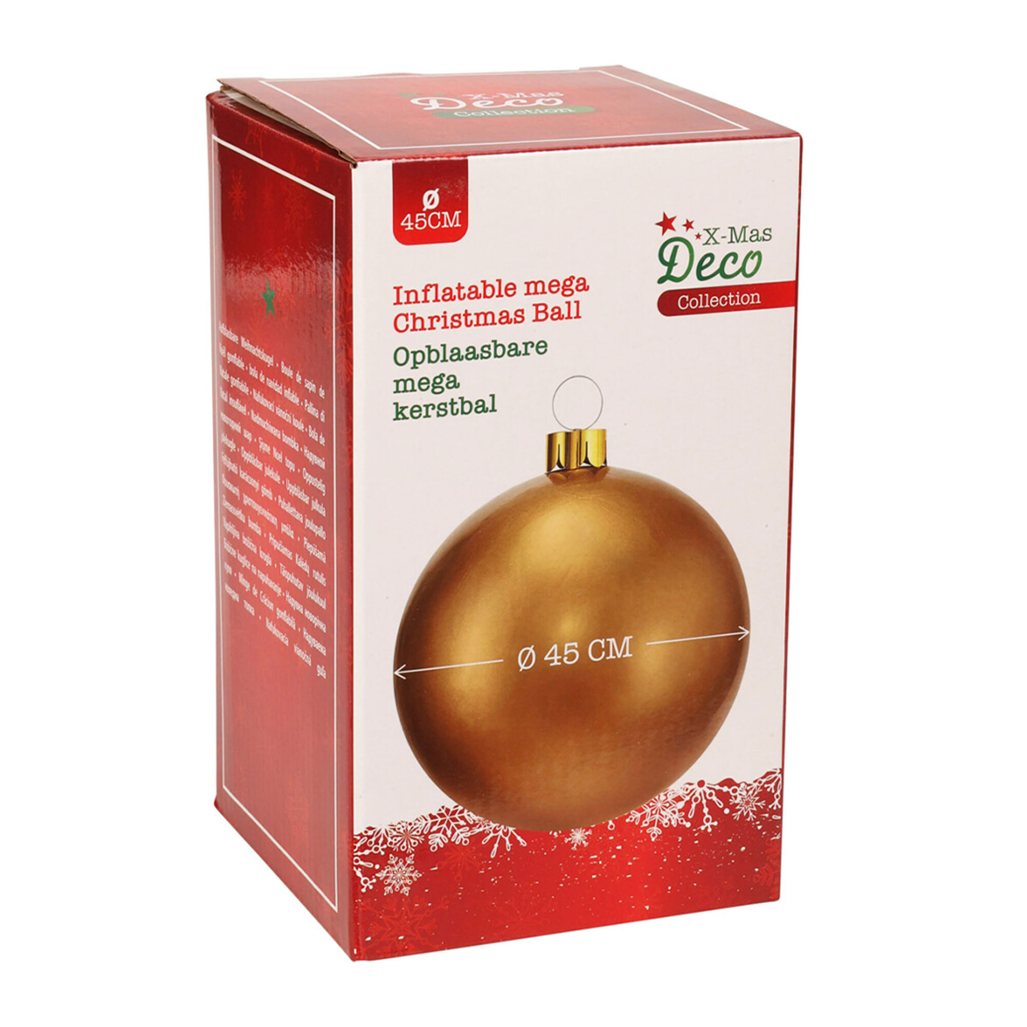 Bola de navidad inflable dorada de 4,5cm con ventosa