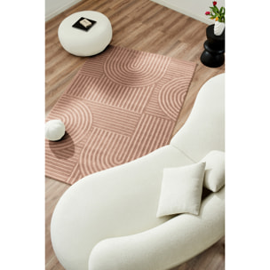 BIANCA - Tapis motif en relief Mocca