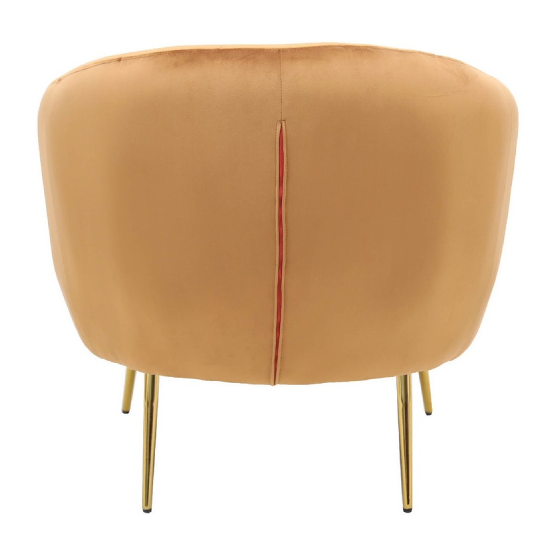 Poltrona design da salotto in velluto ocra