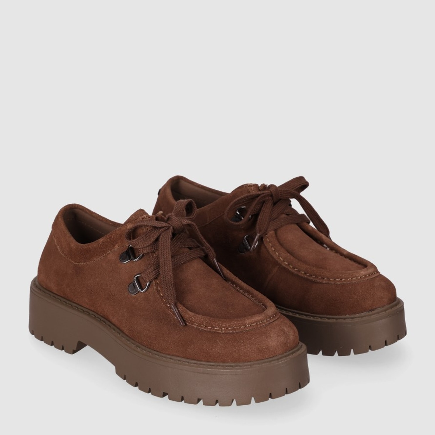 Zapatos de Serraje - Taupe - Tacón: Bajo