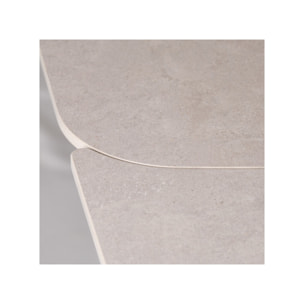 Table de repas extensible en céramique gris clair et taupe 180/260cm - TATIANA