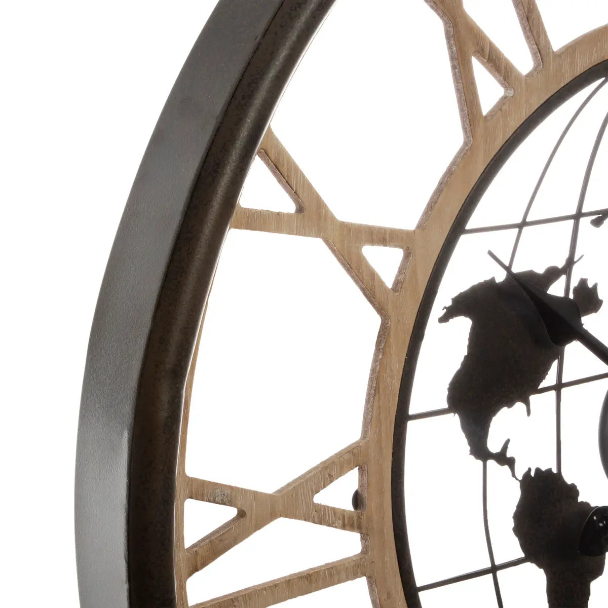 Horloge monde noir D67cm