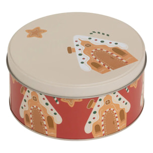 Boîte de conservation Noël 2,4L rond en métal