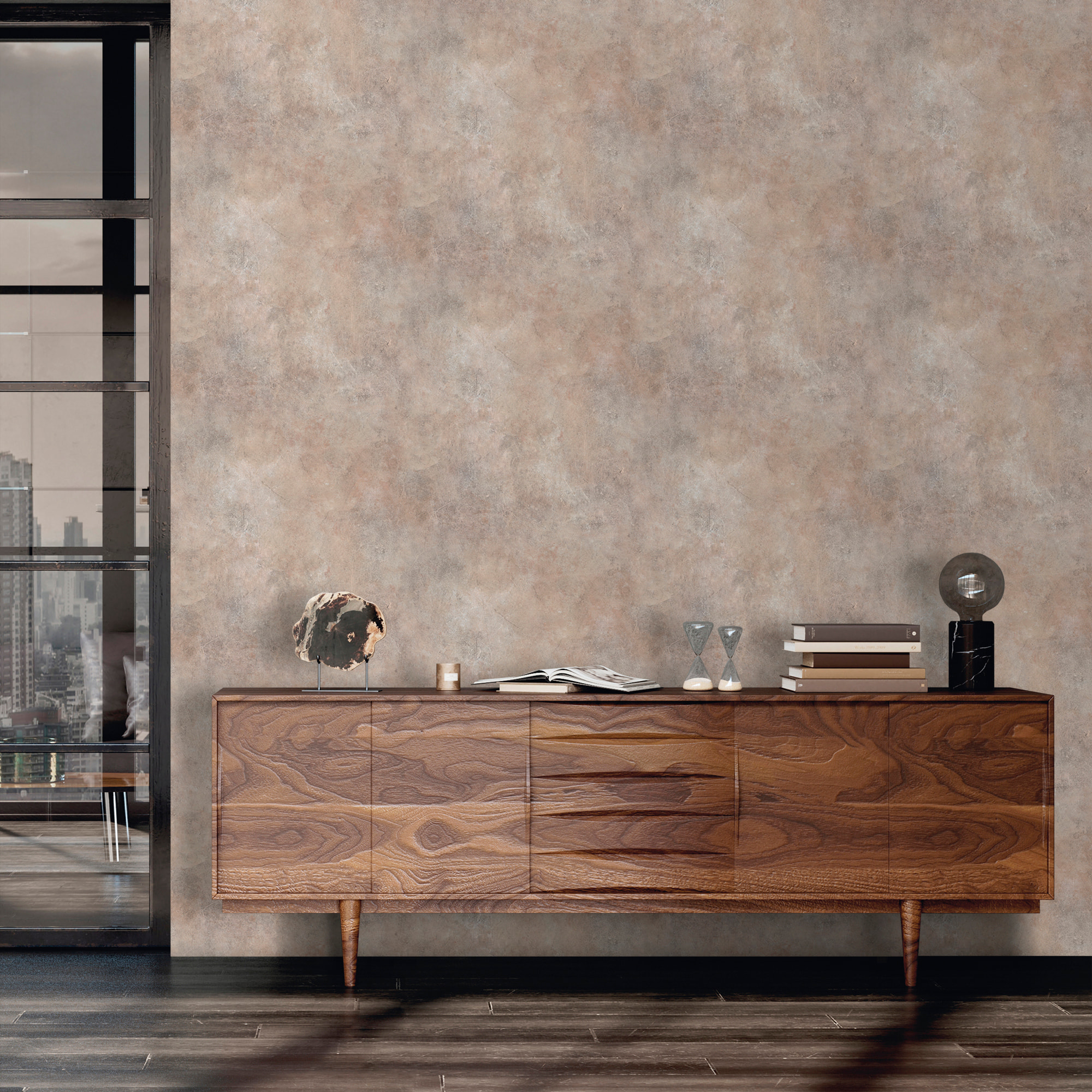 Papel pintado CERAMIKO, Mármol terracota 53x1000 cm