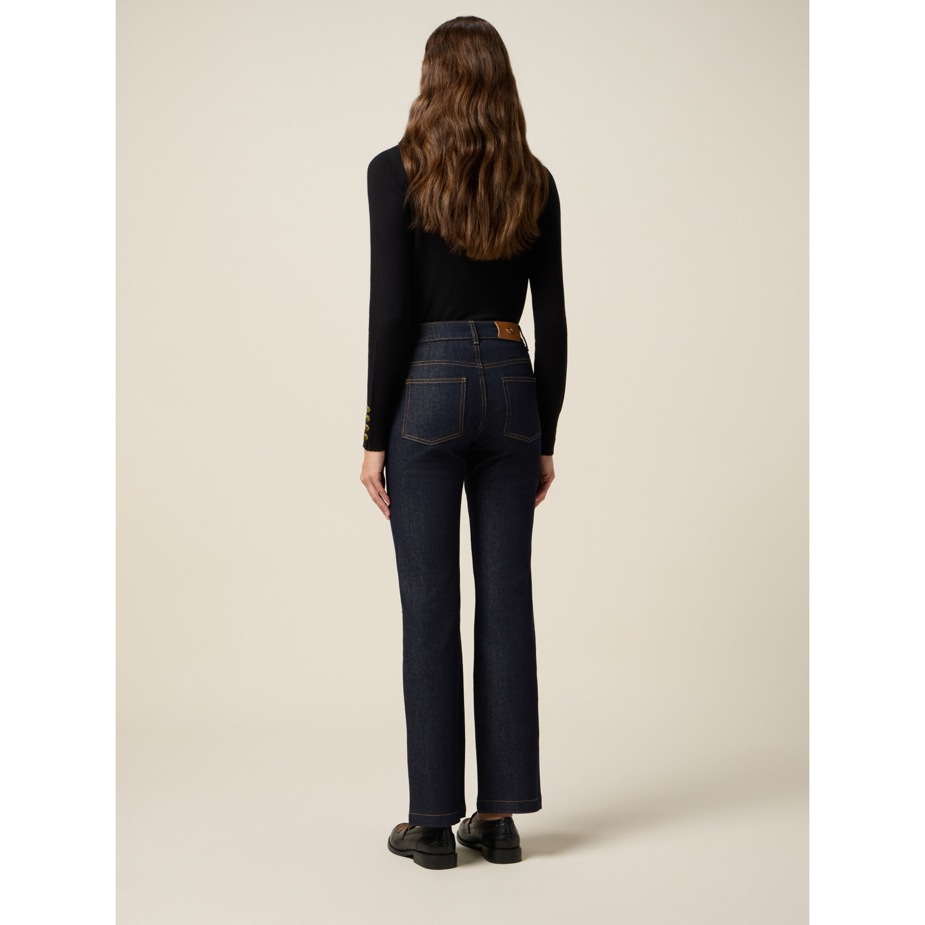 Oltre - Jeans regulares con cadenas metálicas - Azul